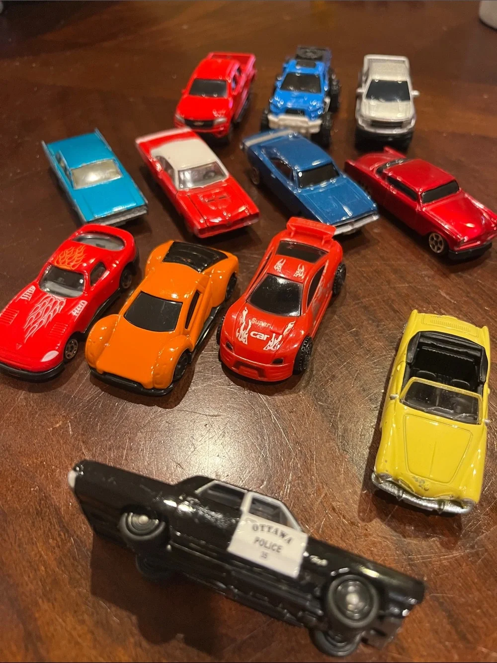 Assorted Kids Toy Car Set – Red, Orange, Blue, Yellow, Black, Silver